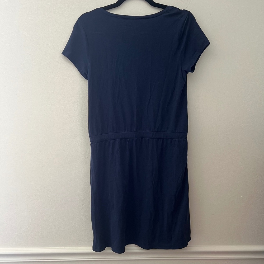 Toad&Co Womens Medium Navy Blue Organic Cotton Blend T-Shirt Dress Pockets‎ - Picture 5 of 7